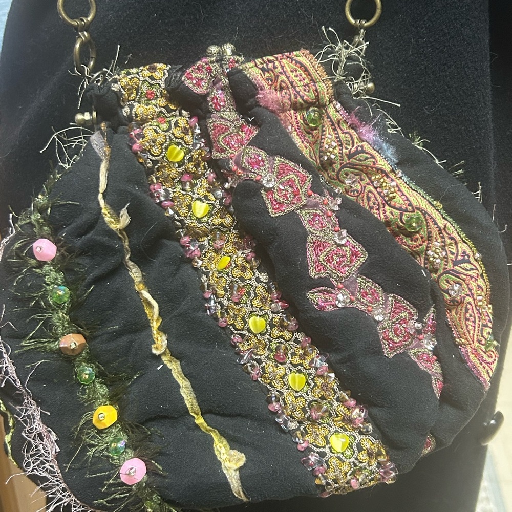 Vintage Mary Frances beaded purse sequin silk crossbody bags - Picture 2 of 12